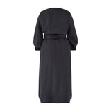 Linen Wrap Dress Black