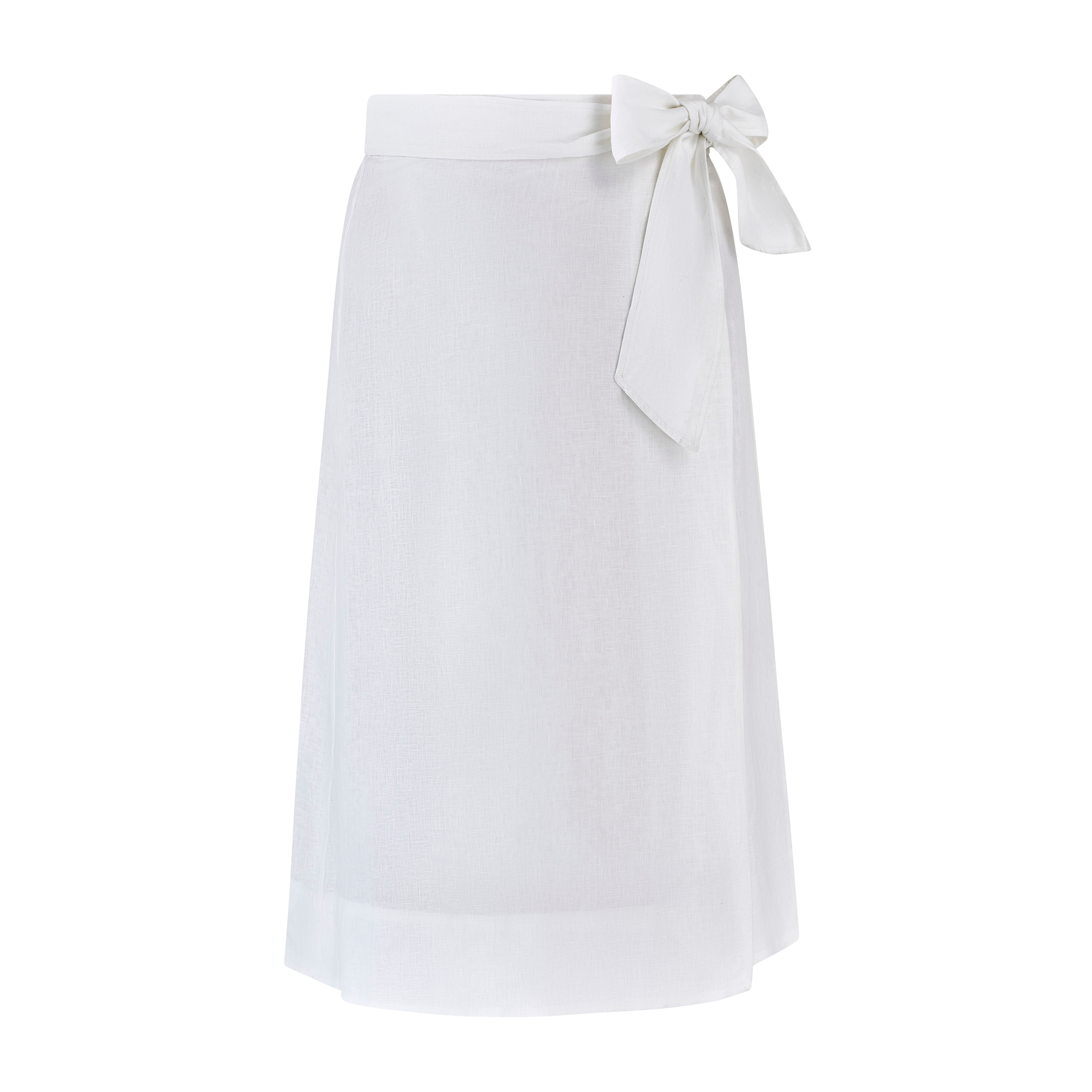Linen Wrap White Wrap Skirt Midi Midi Wrap Skirt Zartgo 100% White
